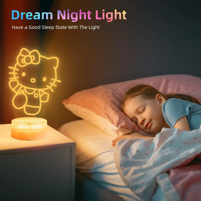 Alt view image 5 of 7 - Cat Night Light, 3D LED 16 Color Intelligent Remote Control Lamp for Children's Gifts Children's Room Decoration Holiday Gifts