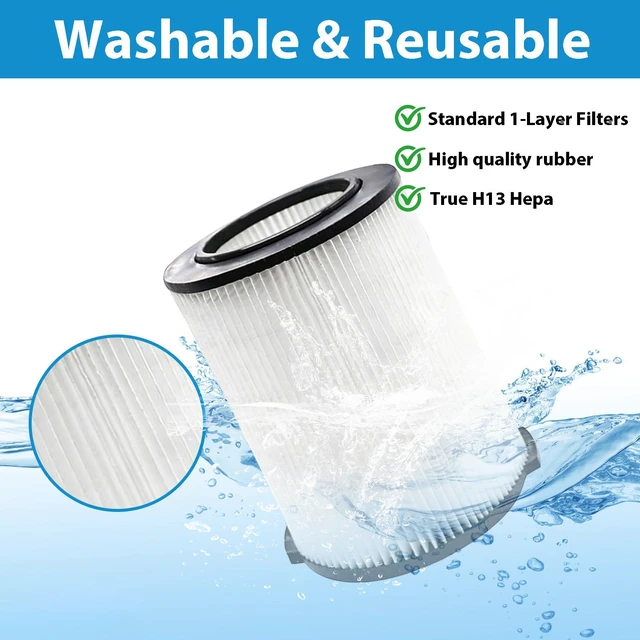 Alt view image 3 of 6 - VF4000 Replacement Filter for Ridgid Shop Vac Filter 72947 Standard Filter, Compatible with Ridgid 5-20 Gallon Wet Dry Vacuums, Husky 6-9 Gallon Vacs & Craftsman Vacs