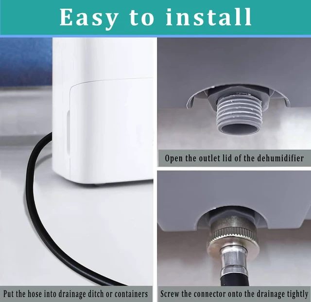 Alt view image 5 of 5 - 25FT Dehumidifier Drain Hose with 3/4 FHT Brass Rustproof Connector Versatile Drain Hose Perfectly Compatible with most Dehumidifiers and 3/4 external thread outlet, No Leak (Grey, 25FT)