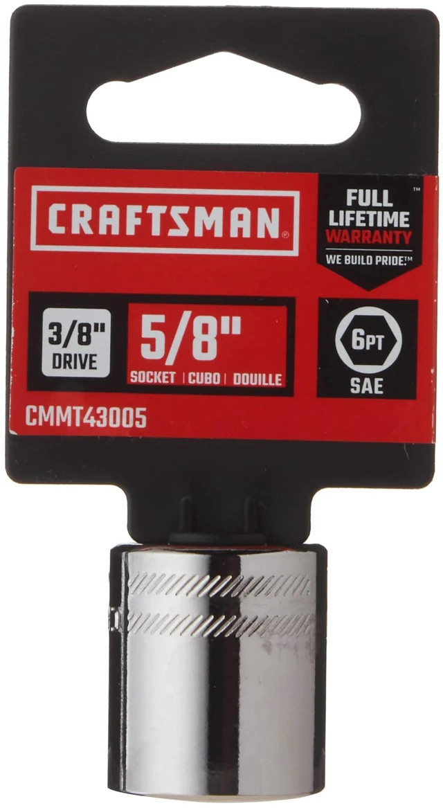 Alt view image 2 of 2 - Shallow Socket, SAE, 3/8-Inch Drive, 5/8-Inch, 6-Point (CMMT43005) (Pack of 3)