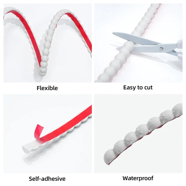 Alt view image 7 of 7 - 20ft Decorative Bead Pearl Peel and Stick Wall Molding Trim, White Flexible PVC Trim for DIY Home Décor, Bathroom Mirror Frames, Cabinet Edges, Door & Window Borders (Paintable, 2 Rolls 10FT)