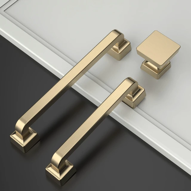 Alt view image 2 of 6 - 20 Pack Brushed Brass Cabinet Knobs 1.2 Inch(30mm) Single Hole Cabinet Handles Dresser Knobs Drawer Knobs and Pulls for Bathroom Cabinets ZH0008