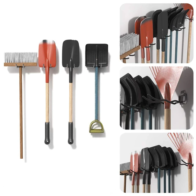 Alt view image 2 of 7 - Garage Tool Organizer Hooks, 4-Pack Heavy-Duty 12" Steel Wave Hooks Wall Mount Garage Storage Utility Hook for Car Tires, Ladder, Chairs, Power tools, Garden tools