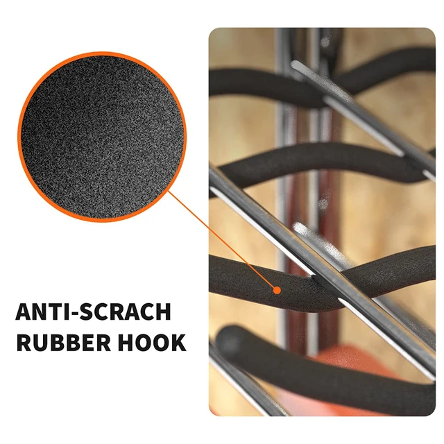 Alt view image 5 of 7 - Garage Tool Organizer Hooks, 4-Pack Heavy-Duty 12" Steel Wave Hooks Wall Mount Garage Storage Utility Hook for Car Tires, Ladder, Chairs, Power tools, Garden tools