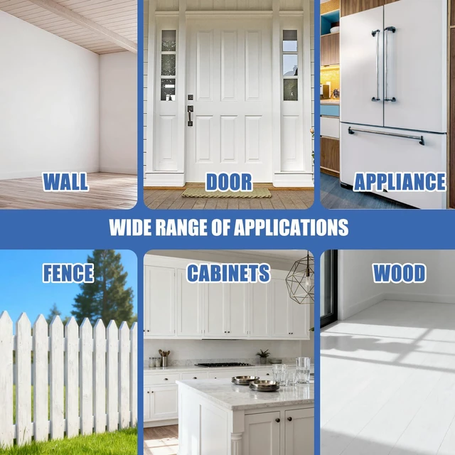 Alt view image 6 of 7 - All-in-One Paint - Multi Surface White Paint - Furniture and Cabinet for Interior/Exterior - No Sanding, Quick Drying, Perfect for Wood, Wall, Metal and More, 32 Oz