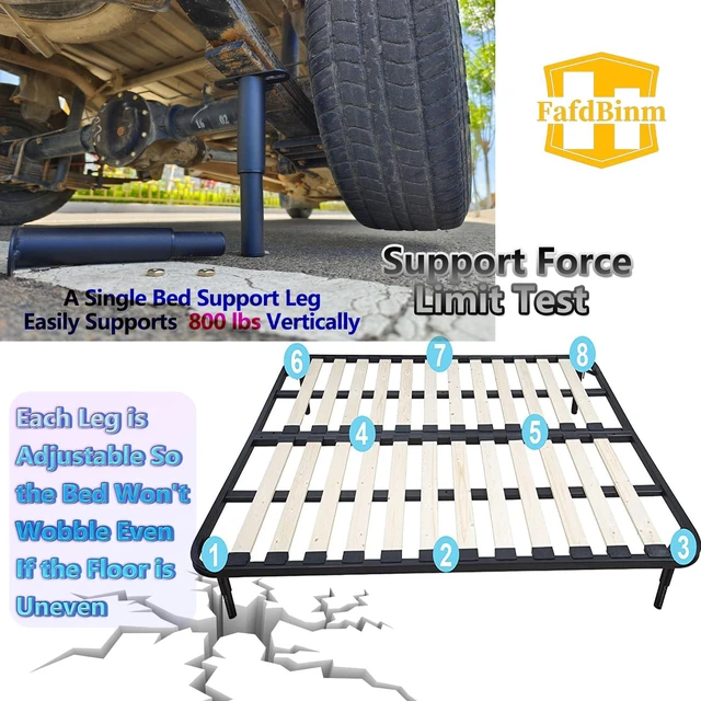 Alt view image 3 of 7 - 10-17.5in Bed Support Legs for Bed Frame Support,Slat Support 4PC Bed Frame Legs Length Adjust, Stabilizer for Under Bed,Bed Center Support,For Sagging or Tilted Bed Frame,Bed Slats Warped