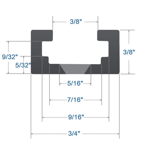 Alt view image 4 of 6 - 24" Aluminum T-Track for Woodworking,6PK Double Cut Profile Universal T Tracks with Predrilled Mounting Holes-Fine Sandblast Black Anodized, Jigs & Fixtures,Workbench