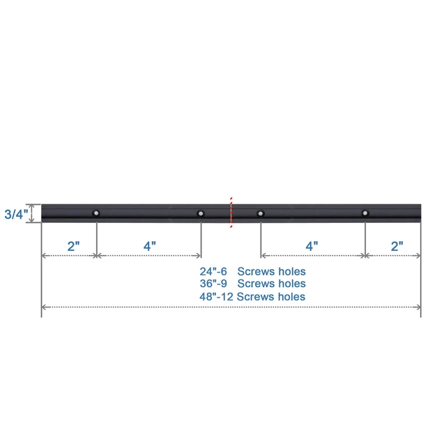 Alt view image 5 of 6 - 24" Aluminum T-Track for Woodworking,6PK Double Cut Profile Universal T Tracks with Predrilled Mounting Holes-Fine Sandblast Black Anodized, Jigs & Fixtures,Workbench