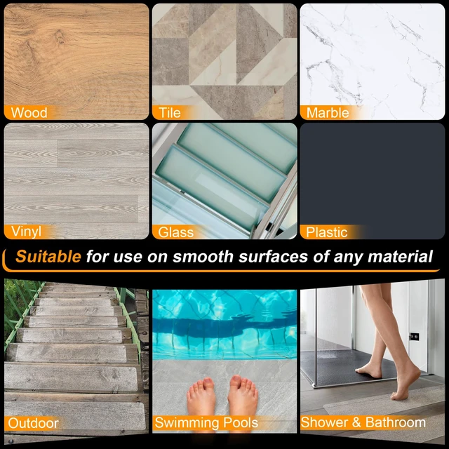 Alt view image 7 of 7 - Clear Non-Slip Treads for Wooden Steps Indoor 15 Pack 4" x 40" Pre-Cut Anti-Slip Strips, Grip Tape Transparent Tread Grips for Wood Stairs, Dogs, Kids and Pets, Waterproof