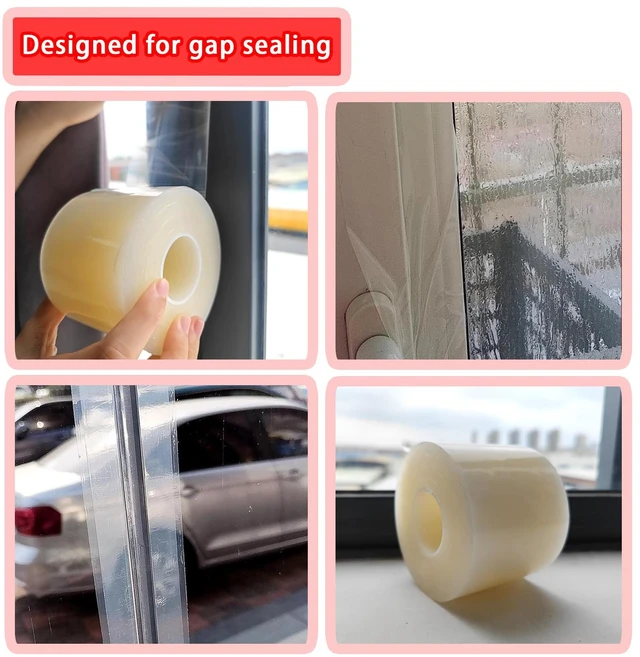 Alt view image 3 of 7 - Window Sealing Tape, AC Insulation, 3 Pack - 2 inch x Total165yds(495 FT) Waterproof Blocker for Cold Heat Air, Windproof, No Residue Strong Adhesive