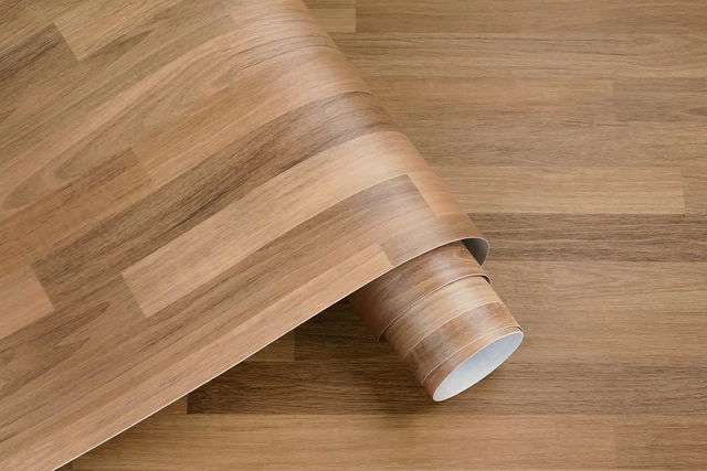 Alt view image 6 of 7 - 30"x120" Butcher Block Wood Contact Paper Peel and Stick Countertop Contact Paper Waterproof Wood Grain Wallpaper Butcher Block Wallpaper Removable Wooden Butcher Block Vinyl