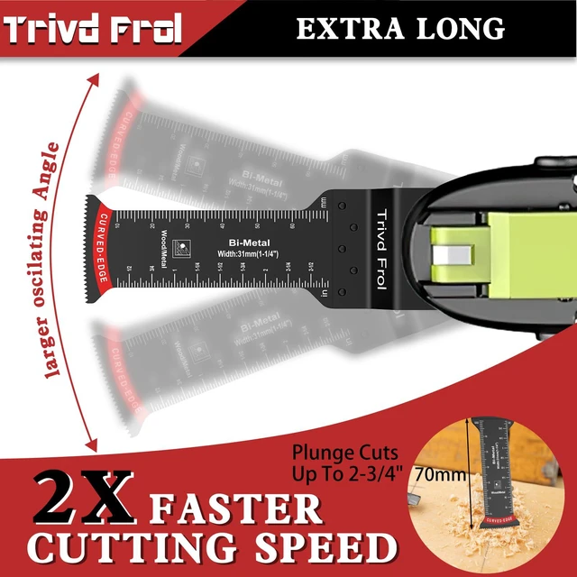 Alt view image 4 of 7 - 25 PCS Bi-Metal Oscillating Saw Blades Curved Edge Metal Cutting Professional Multitool Blades for Wood Plastic Nails Metal, Oscillating Tool Blades Fit Dewalt Milwaukee Bosch Ryobi and More