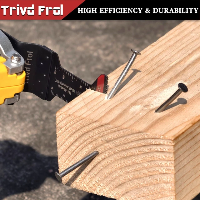 Alt view image 5 of 7 - 25 PCS Bi-Metal Oscillating Saw Blades Curved Edge Metal Cutting Professional Multitool Blades for Wood Plastic Nails Metal, Oscillating Tool Blades Fit Dewalt Milwaukee Bosch Ryobi and More