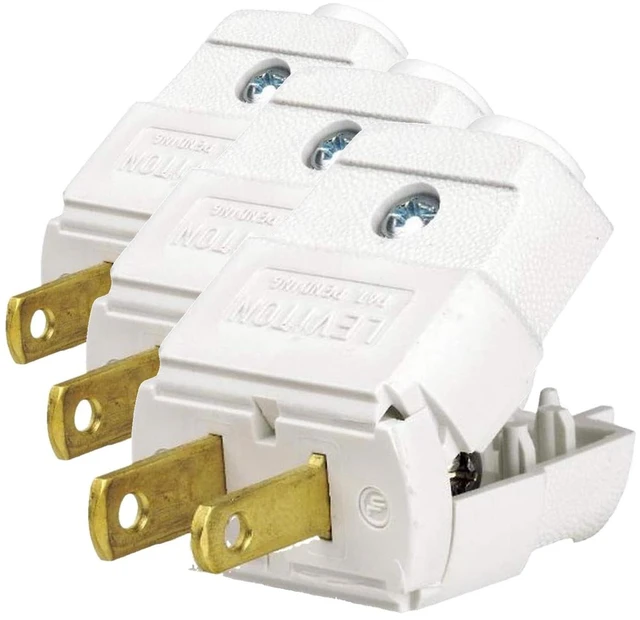 Main image of 101-WP 15 Amp, 125 Volt, NEMA 1-15P, 2P, 2W, Plug, Straight Blade, Residential Grade, Polarized, Non-Grounding, White (Pack of 3)
