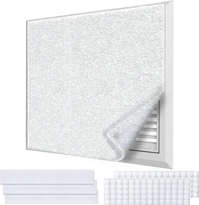 Main image of Air Vent Filters,12"x120"Cut to Fit Air Filter Material (60+Filters),MERV 8 Electrostatic Air Vent Filter for Home Floor, Grilles, Ceiling, HVAC Furnace Vents, With 48PCs Adhesive Hook Tape
