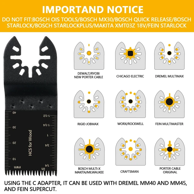 Alt view image 3 of 7 - 96Pack Oscillating Tool Blades, Multitool Kit for Wood, Metal, Plastics Cutting, Quick Release Multi Tool Blades Kits for Dewalt, Rockwell, Ryobi
