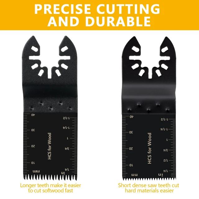 Alt view image 5 of 7 - 96Pack Oscillating Tool Blades, Multitool Kit for Wood, Metal, Plastics Cutting, Quick Release Multi Tool Blades Kits for Dewalt, Rockwell, Ryobi