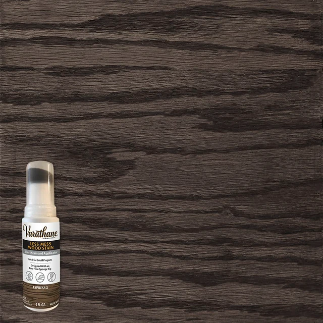 Alt view image 2 of 7 - Less Mess Espresso Wood Stain & Applicator Built-In Applicator, Interior Wood Projects, Water-Based, Easy Touch-Up, Low Drip Formula, 4 Oz