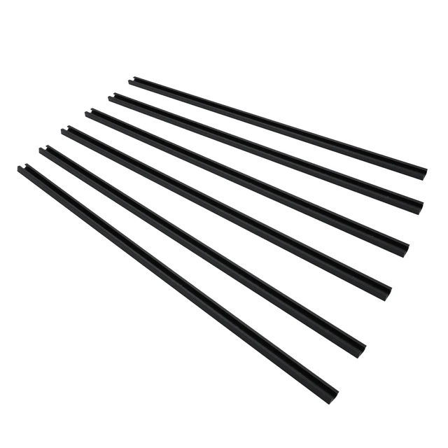 Alt view image 2 of 6 - 24" Aluminum T-Track for Woodworking,6PK Double Cut Profile Universal T Tracks with Predrilled Mounting Holes-Fine Sandblast Black Anodized, Jigs & Fixtures,Workbench
