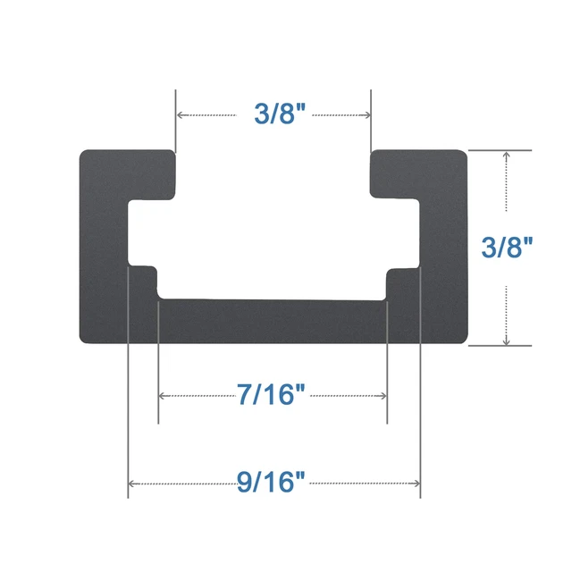 Alt view image 3 of 6 - 24" Aluminum T-Track for Woodworking,6PK Double Cut Profile Universal T Tracks with Predrilled Mounting Holes-Fine Sandblast Black Anodized, Jigs & Fixtures,Workbench