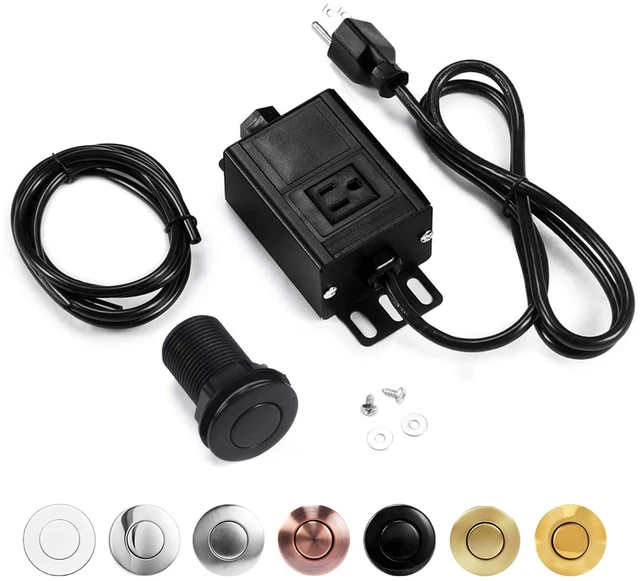 Main image of Sink Top Air Switch Kit Garbage Disposal Part by (SHORT/2.5", Black)
