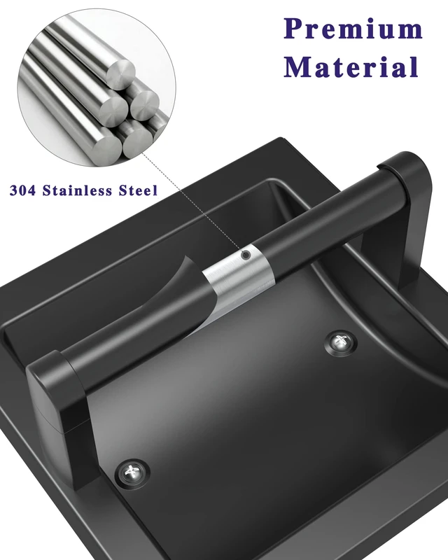 Alt view image 4 of 7 - Recessed Toilet Paper Holder Wall Mount Matte Black Stainless Steel Post Pivoting Design Easy to Change Roll, in Wall Toilet Paper Holder for Mega Roll for Bathroom Contemporary Hotel Style