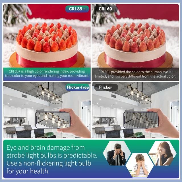 Alt view image 7 of 7 - 20Pack Shatterproof LED Edison Light Bulb 60W Equivalent, Dimmable ST58/19 6W Edison Bulbs Daylight 5000K, E26 Base, 800LM, 80+ CRI, Lightweight decorative Bulb for Home Kitchen Cafe Farmhouse