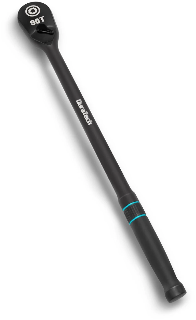 Main image of Extra Long Handle 1/2-Inch Drive Ratchet, 90-Tooth Ratchet Wrench Socket Wrench with 15" Handle and Dust Proof Teardrop Enclosed CR-MO Head, Reversible, CR-V Made, Black Mn Phosphate Finish