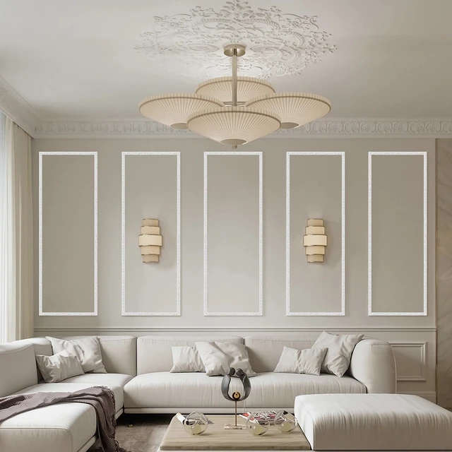 Alt view image 6 of 7 - White 0.8" x49.2FT Peel and Stick Crown Molding Trim (3 Pack) - Flexible Molding Trim for Wall Accents, Mirror Frames & Cabinet Edging