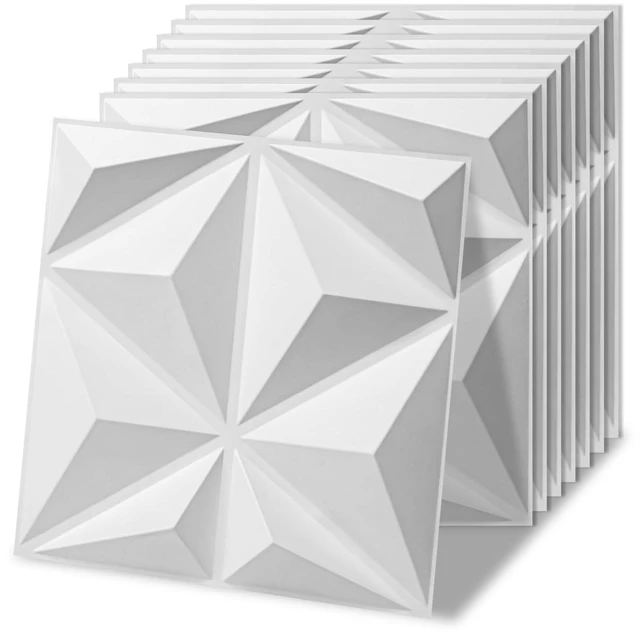 Main image of 20 Pack Decorative 3D Wall Panels, 19 Sq.Feet PVC Interior Wall Décor, 11.8"x11.8", White