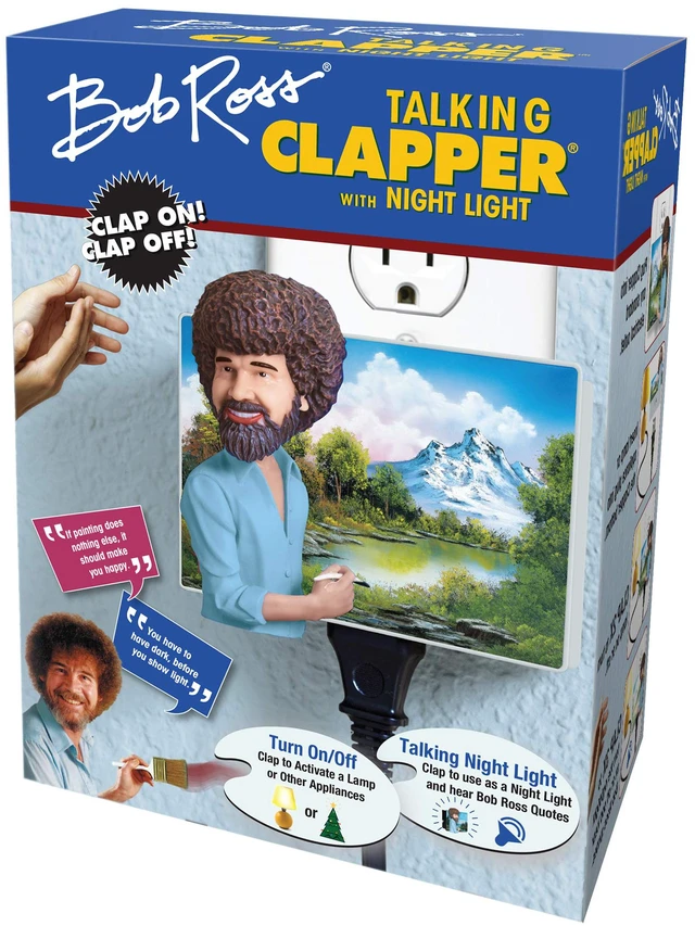 Alt view image 3 of 7 - Bob Ross Talking & Night Light, Wireless Sound Activated On/Off Light Switch, Clap Detection, Perfect for Kitchen/Bedroom/TV/Appliances, 120 V Wall Plug, Smart Home