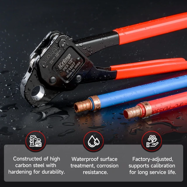 Alt view image 3 of 7 - iCrimp Angle Head F1807 PEX Pipe Crimping Tool for 1/2-inch Copper Rings Angle Single PEX Crimper, Suitable for Tight Spaces