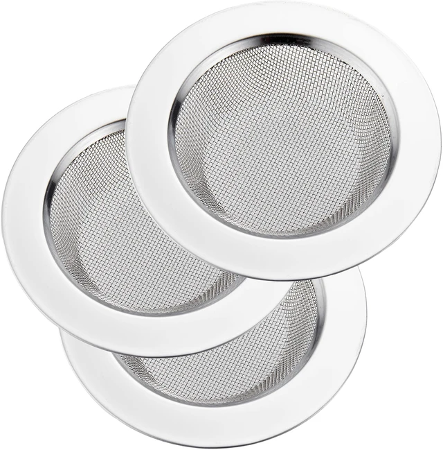 Main image of 3 PCS Kitchen Sink Strainer Stainless Steel, Kitchen Sink Drain StrainerSink Strainers with Large Wide Rim 4.5" Diameter for Kitchen Sinks