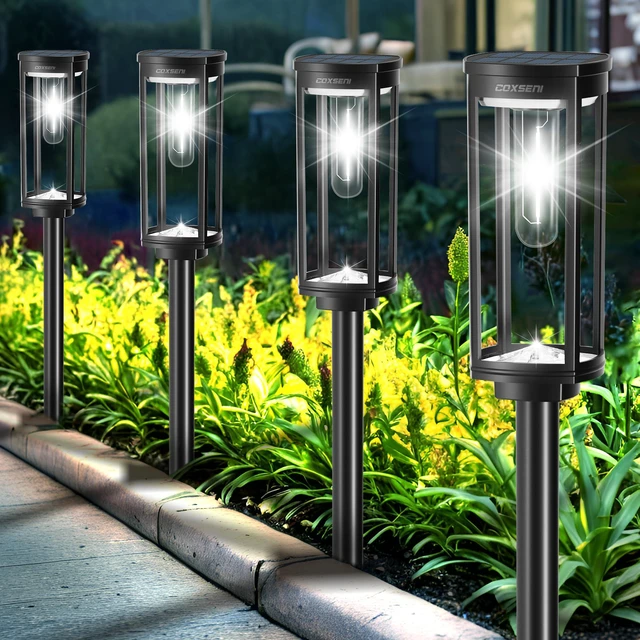 Main image of Solar Pathway Lights Outdoor Waterproof Cool White, 6 Pack Bright LED, 6500K, IP65, Solar Powered Landscape Lights for Path, Driveway, Lawn, Patio, Sidewalk, Yard, Walkway