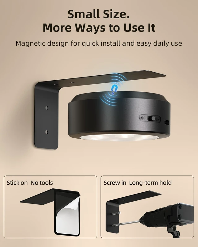 Alt view image 5 of 7 - Picture RGB Lights for Wall, Rechargeable Magnetic with Remote (Black-6P) 1500mAh rechargeable magnetic lights with 3 color temperatures, dimming and timer for paintings, posters, frames and wall art