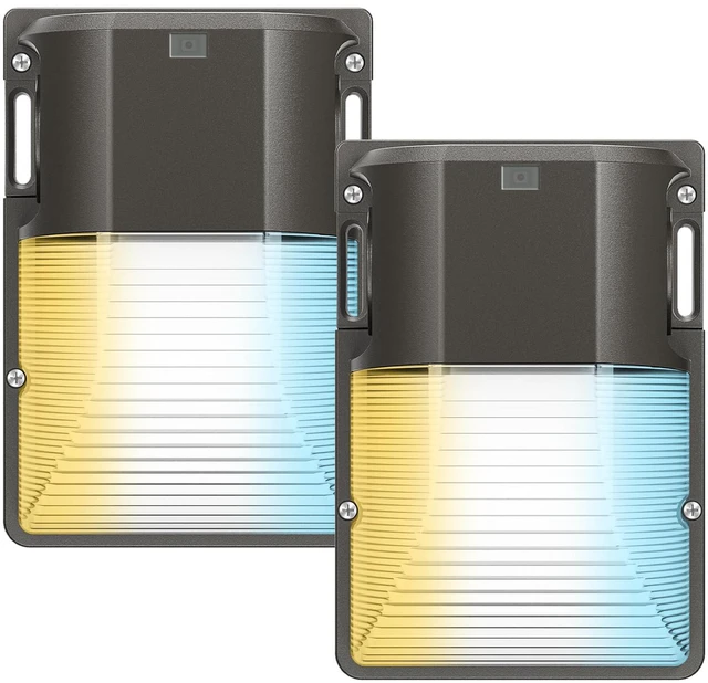 Main image of 30W LED Wall Pack Light, 3CCT 3600LM, Dusk to Dawn Sensor, 2 Pack 120Vac, IP65 Waterproof, 3CCT 3600LM, Hardwired Installation, Pre-punched Design, UL Listed, Garage and Porch Security Use