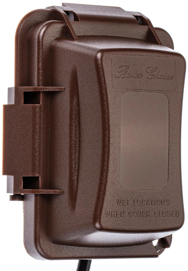 Main image of Weatherproof Electrical Outlet Cover, 1-Gang, Brown Outdoor Outlet Cover Weatherproof, Outdoor Plug Cover, Outlet Cover Box