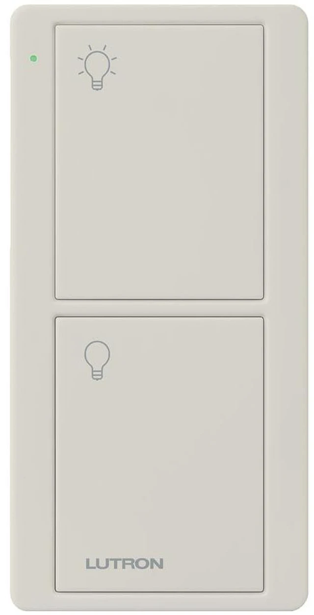 Main image of Pico Remote for Caseta Smart Switch, 2-Button Control, On/Off Control, For Table Top or Wallmount Use, PJ2-2B-GLA-L01, Light Almond