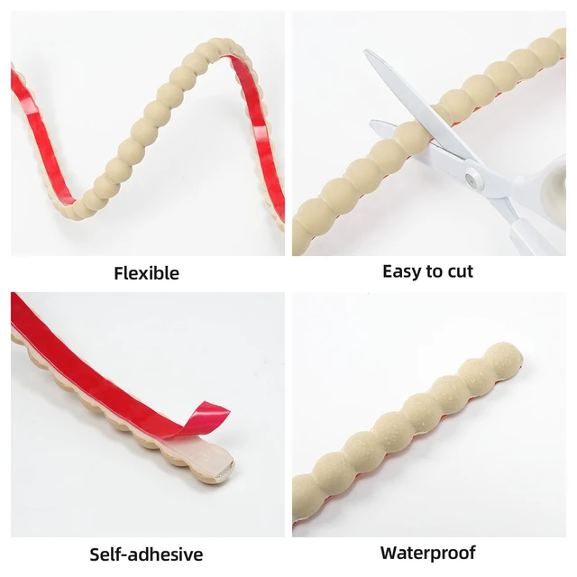 Alt view image 7 of 7 - 20ft Decorative Bead Pearl Peel and Stick Wall Molding Trim, Wood Flexible PVC Trim for DIY Home Décor, Bathroom Mirror Frames, Cabinet Edges, Door & Window Borders (Paintable, 2 Rolls 10FT)