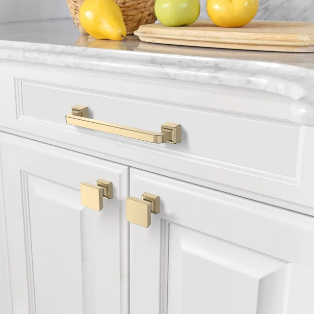 Alt view image 3 of 6 - 20 Pack Brushed Brass Cabinet Knobs 1.2 Inch(30mm) Single Hole Cabinet Handles Dresser Knobs Drawer Knobs and Pulls for Bathroom Cabinets ZH0008
