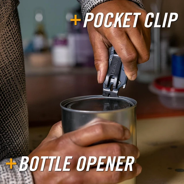 Alt view image 4 of 7 - Prybrid EDC Pocket Knife Multitool 8-in-1 Box Cutter, Mustard Retractable utility box cutter blade, built-in pry bar, compact EDC multitool, everyday carry knife