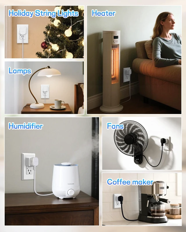 Alt view image 7 of 7 - Remote Control Outlet,2 Wireless Light Switches and 2 Outlet Plugs,Remote Outlets Switch,No Wiring Needed,500ft Range Coverage,15A/1500W for Lamps,Fans,TV,FCC Certified, White
