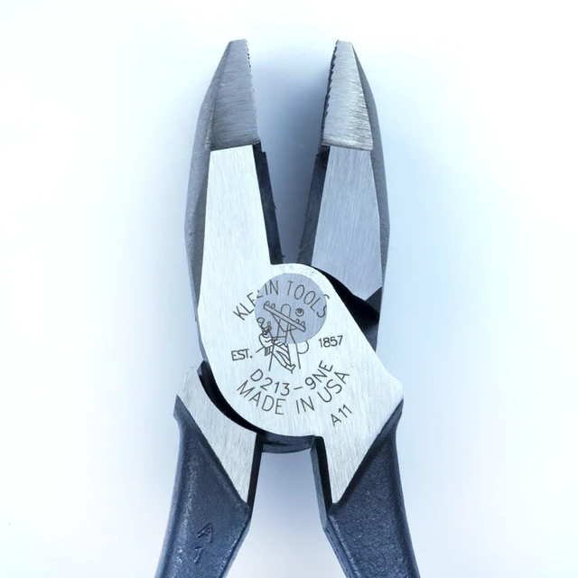 Alt view image 7 of 7 - D213-9NE Pliers, Made in USA, 9-Inch Side Cutters, High Leverage Linesman Pliers Cut Copper, Aluminum and other Soft Metals