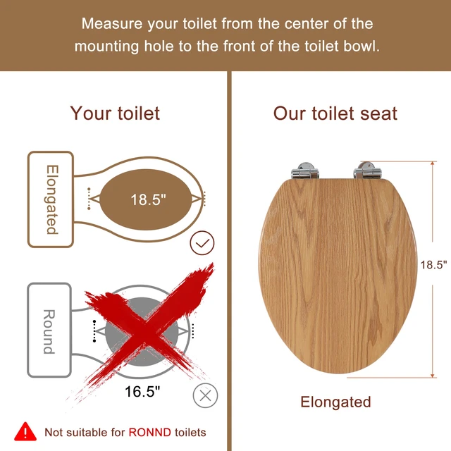 Alt view image 2 of 7 - Slow Close Wood Toilet Seat, Quick-Release (Elongated, Original style) Elongated Toilet Seat with Quietly Close, Easy to Install also Easy to Clean
