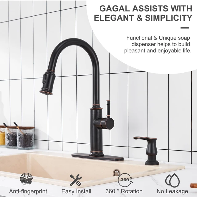 Alt view image 3 of 7 - Kitchen Sink Soap Dispenser with 17 OZ Bottle - Oil Rubbed Bronze Bronze Soap Dispenser fot Kitchen Sink, Built in Soap Dispenser, Liquid Dispenser, Refill from The Top, G086ORB