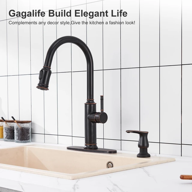 Alt view image 3 of 7 - Kitchen Sink Soap Dispenser Oil Rubbed Bronze, G086ORB-G Under Sink Soap Dispenser with 40" Silicone Extension Tube, Say Goodbye to Frequent Refills