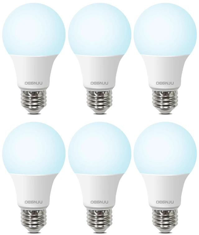 Main image of A19 LED Light Bulbs, 60 Watt Equivalent LED Bulbs, Daylight 5000K, 800 Lumens, E26 Standard Base, Non-Dimmable, 8W Warm White LED Bulbs for Bedroom Living Room,6 Pack