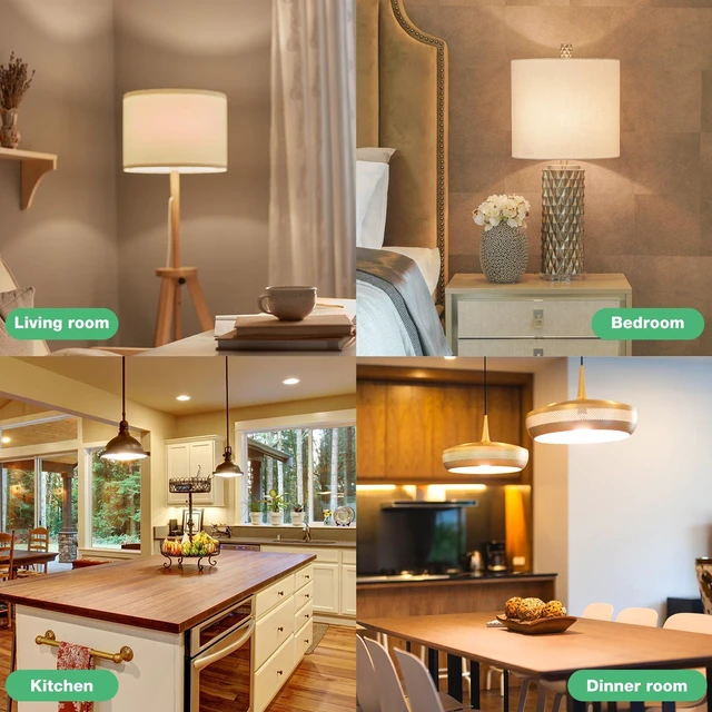 Alt view image 6 of 7 - A19 LED Light Bulbs, 60 Watt Equivalent LED Bulbs, Daylight 5000K, 800 Lumens, E26 Standard Base, Non-Dimmable, 8W Warm White LED Bulbs for Bedroom Living Room,6 Pack
