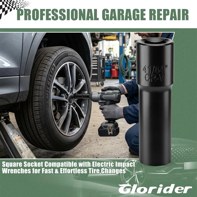 Alt view image 6 of 7 - 1/2" Drive and 3/4"&13/16" Hex Socket Set for 6 Spline Lug Nuts, 19mm and 21mm Outer Hexagon Wheel Lug Key fit M12x1.5,M12x1.25,1/2"-20 Small Nuts,Easy Installation with Hand and Impact Wrench