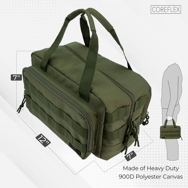 Alt view image 2 of 7 - 12-Inch Heavy Duty Tool Bag,Tactical,Gear,Range, EDC, Tool Bag for cars, Multi-Purpose Work Bag for Mechanics, Electrician, Carpenters, Builders, Plumbers (Olive Green)